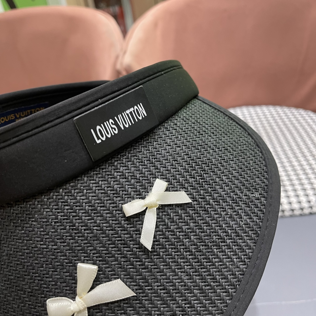  Lv路易威登 防晒帽女夏季防紫外线遮阳帽户外草
编帽子太阳帽大帽檐透气空顶帽