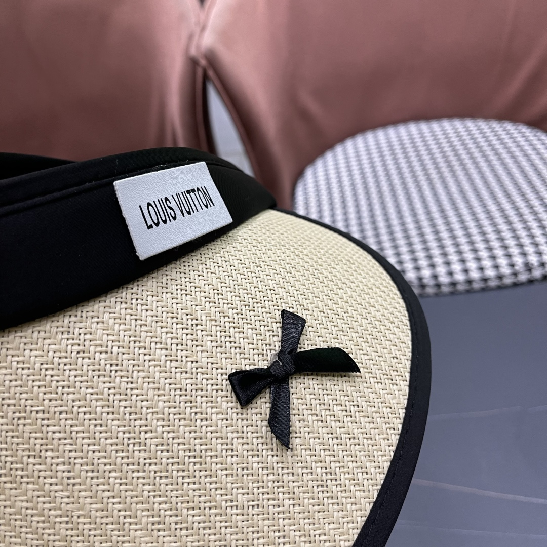  Lv路易威登 防晒帽女夏季防紫外线遮阳帽户外草
编帽子太阳帽大帽檐透气空顶帽