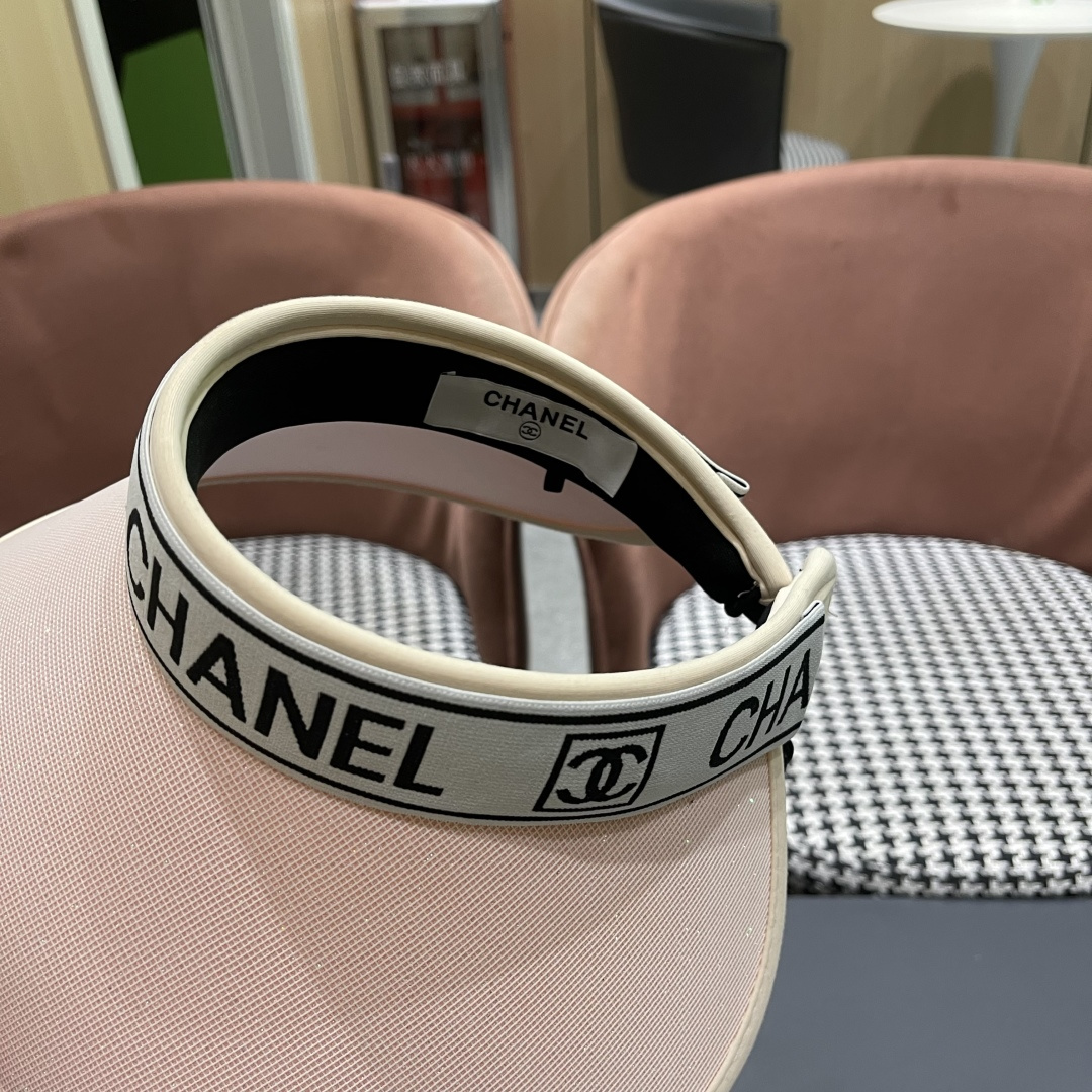  香奈儿 2025新款防晒帽女夏季出游防紫外
线遮阳帽大帽檐空顶户外太阳帽