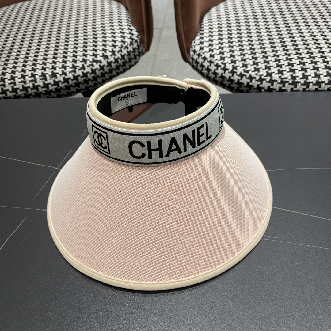  香奈儿 2025新款防晒帽女夏季出游防紫外
线遮阳帽大帽檐空顶户外太阳帽