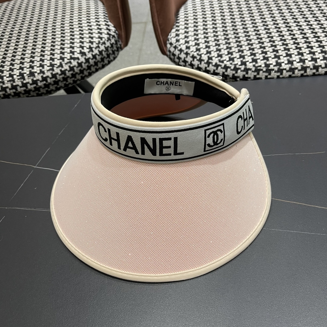  香奈儿 2025新款防晒帽女夏季出游防紫外
线遮阳帽大帽檐空顶户外太阳帽