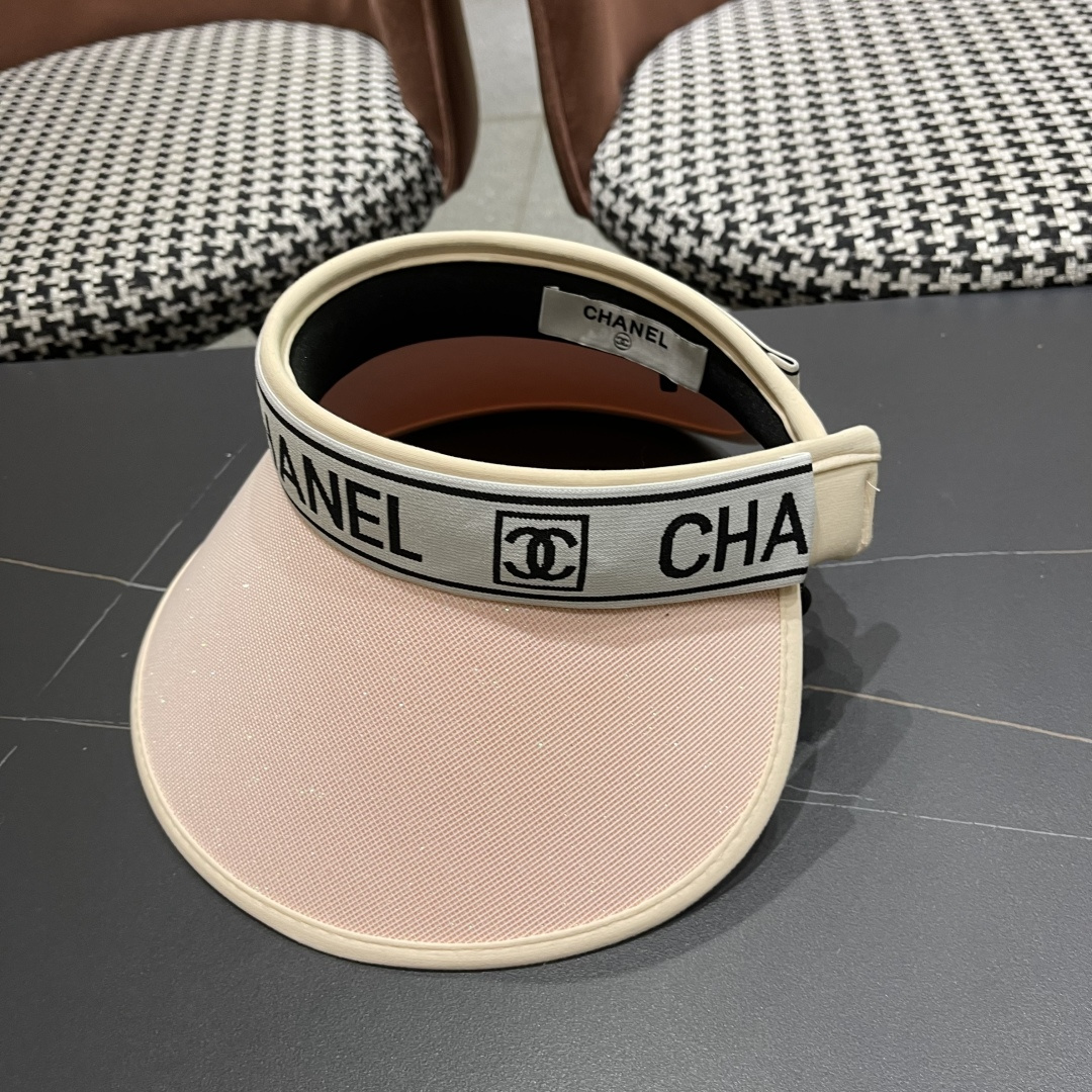  香奈儿 2025新款防晒帽女夏季出游防紫外
线遮阳帽大帽檐空顶户外太阳帽