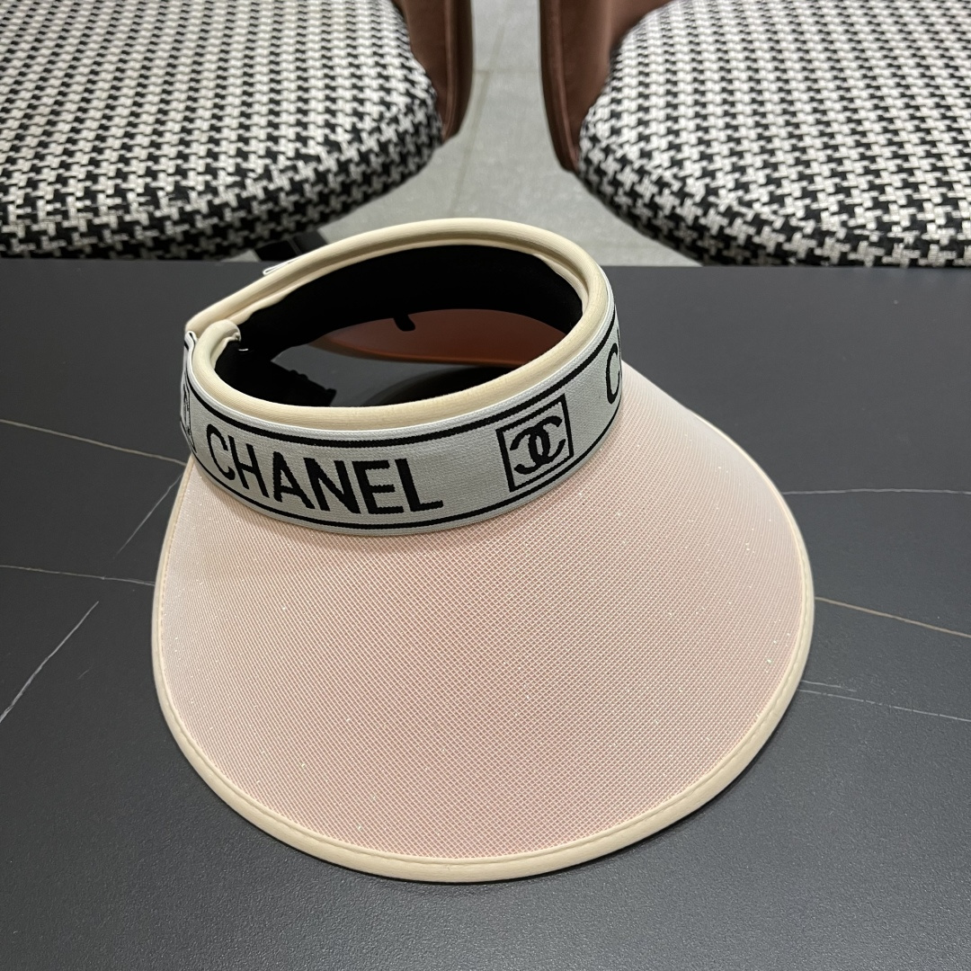  香奈儿 2025新款防晒帽女夏季出游防紫外
线遮阳帽大帽檐空顶户外太阳帽