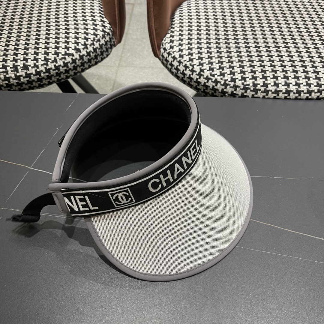  香奈儿 2025新款防晒帽女夏季出游防紫外
线遮阳帽大帽檐空顶户外太阳帽