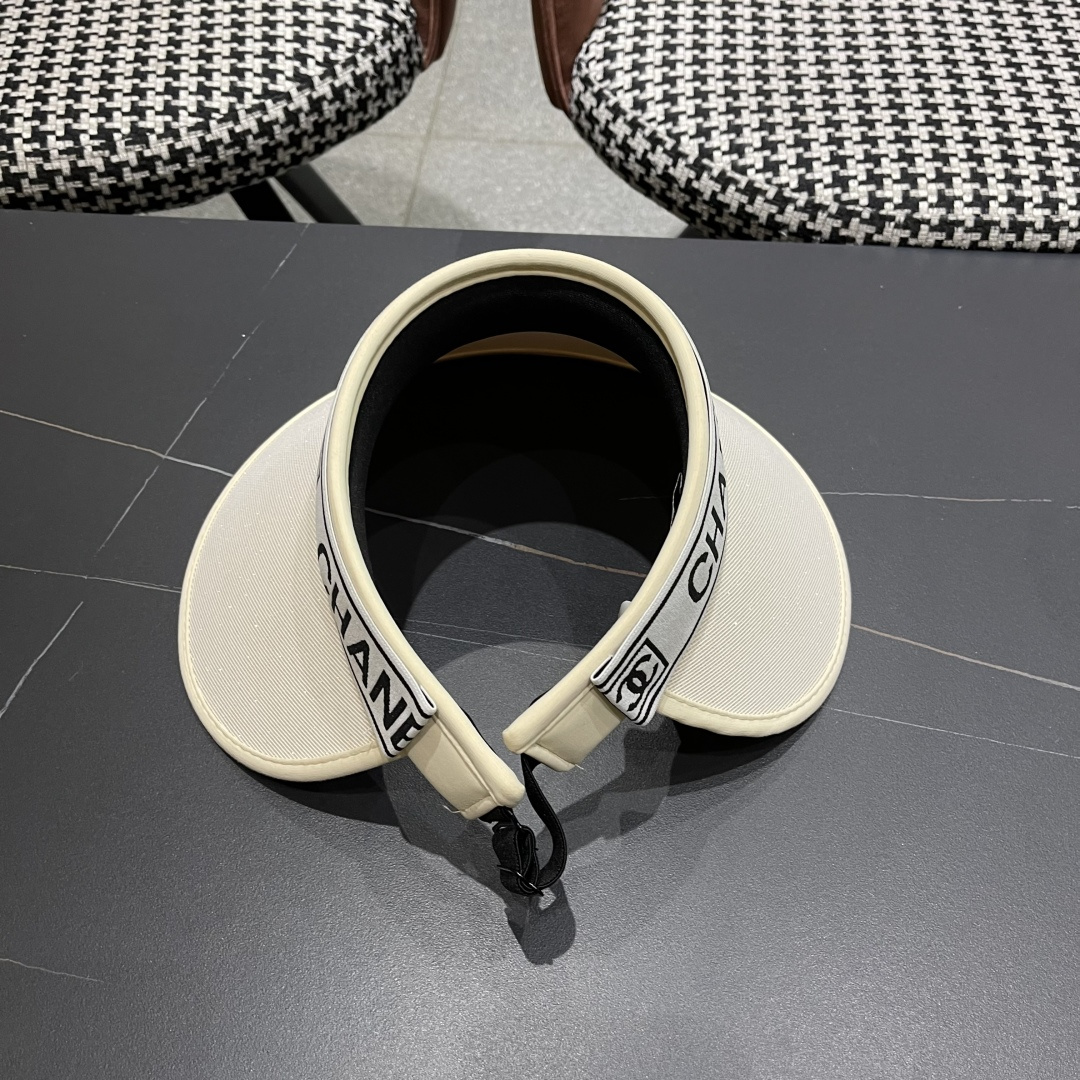  香奈儿 2025新款防晒帽女夏季出游防紫外
线遮阳帽大帽檐空顶户外太阳帽