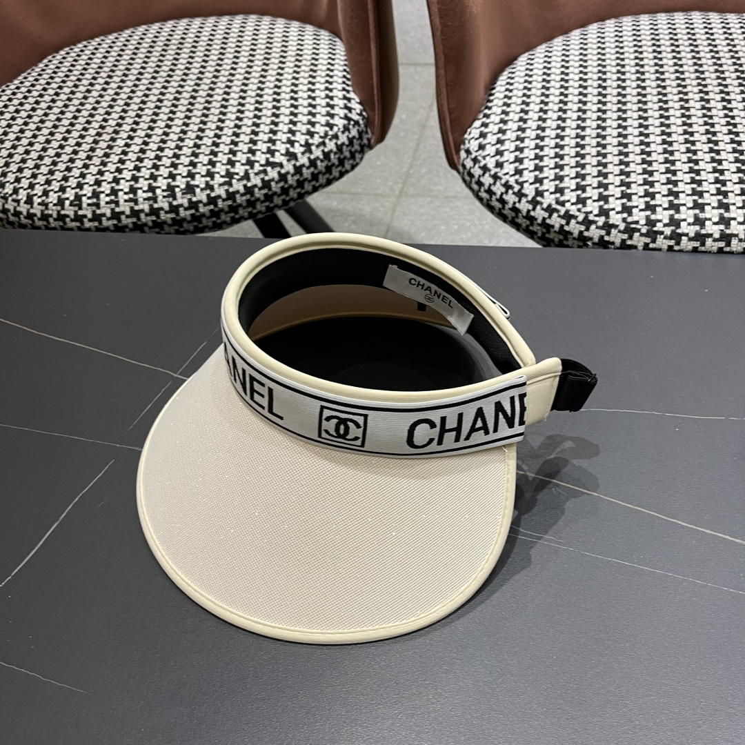  香奈儿 2025新款防晒帽女夏季出游防紫外
线遮阳帽大帽檐空顶户外太阳帽