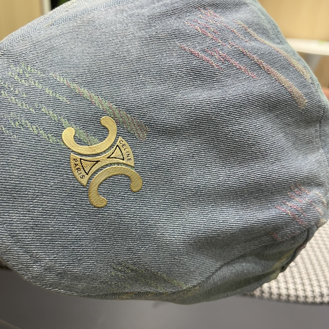  赛琳 2025时尚水洗牛仔前进帽女百搭显脸小反戴贝雷帽短
檐鸭舌帽画家报童帽