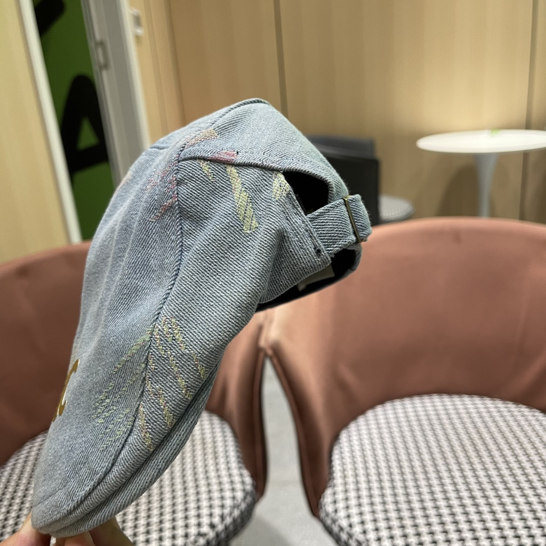  赛琳 2025时尚水洗牛仔前进帽女百搭显脸小反戴贝雷帽短
檐鸭舌帽画家报童帽