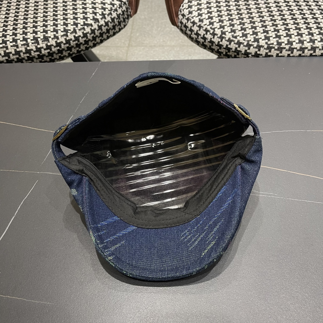  赛琳 2025时尚水洗牛仔前进帽女百搭显脸小反戴贝雷帽短
檐鸭舌帽画家报童帽