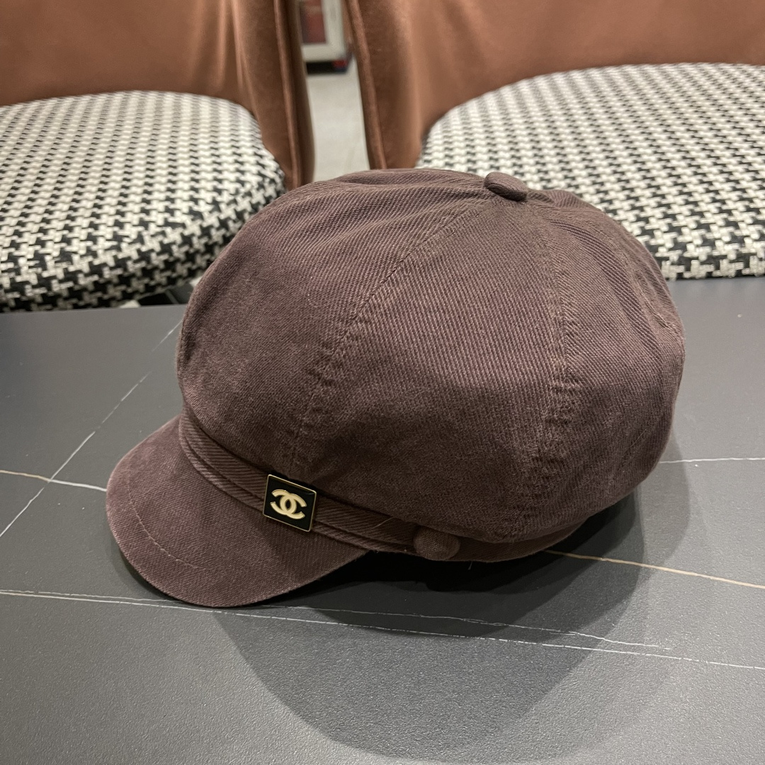  香奈儿 鸭舌帽女新款洋气帽子日系英伦风贝
雷帽品脸小休闲报童八角帽