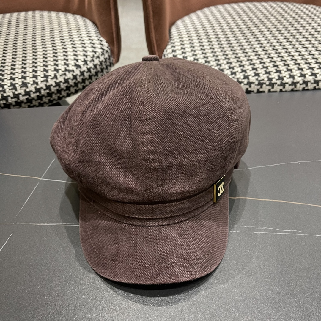  香奈儿 鸭舌帽女新款洋气帽子日系英伦风贝
雷帽品脸小休闲报童八角帽