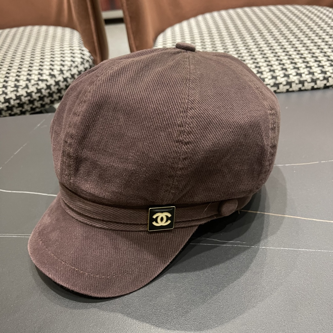  香奈儿 鸭舌帽女新款洋气帽子日系英伦风贝
雷帽品脸小休闲报童八角帽