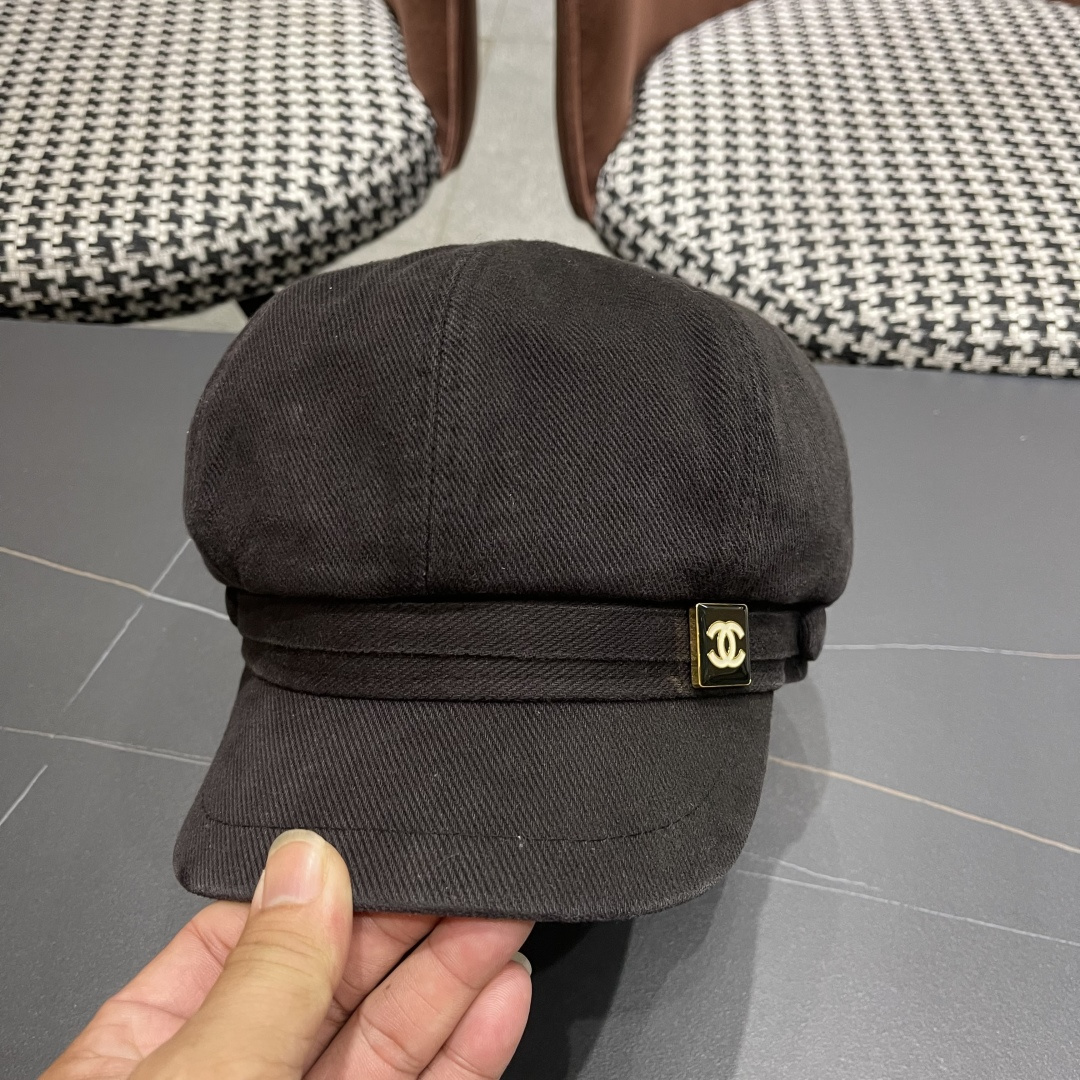  香奈儿 鸭舌帽女新款洋气帽子日系英伦风贝
雷帽品脸小休闲报童八角帽