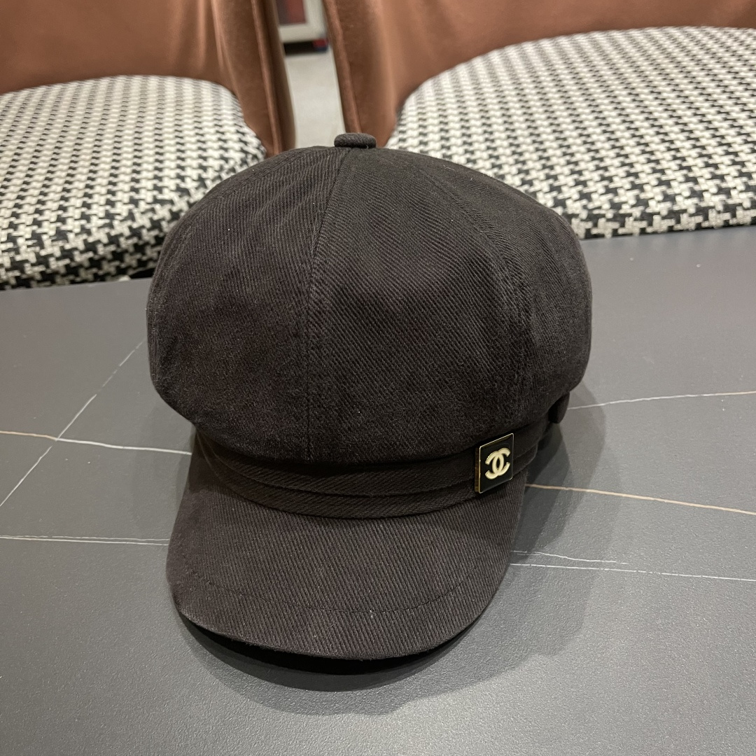  香奈儿 鸭舌帽女新款洋气帽子日系英伦风贝
雷帽品脸小休闲报童八角帽