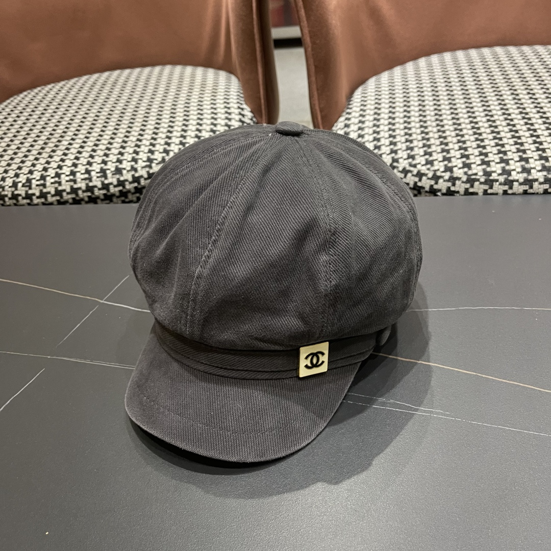  香奈儿 鸭舌帽女新款洋气帽子日系英伦风贝
雷帽品脸小休闲报童八角帽