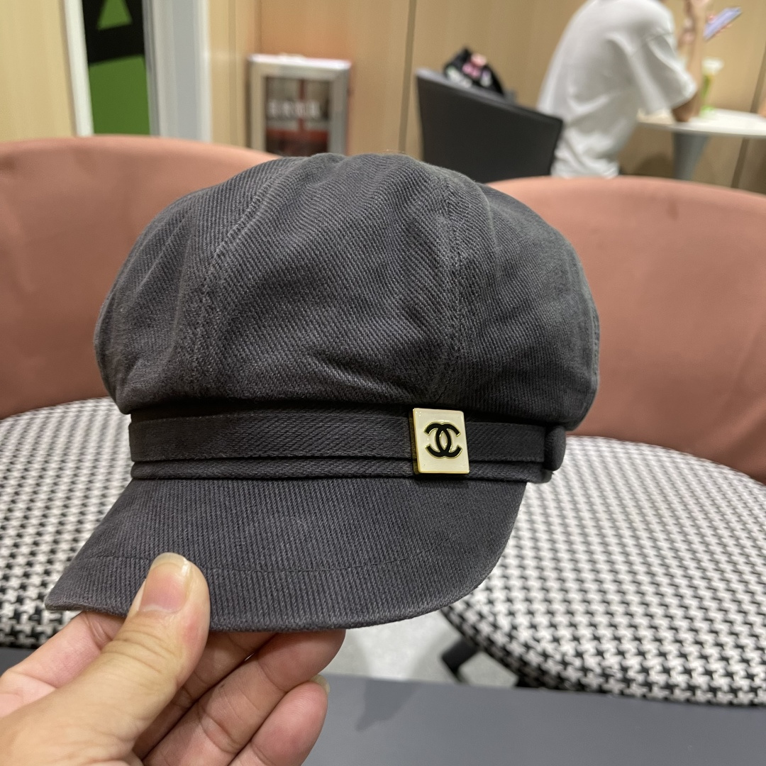  香奈儿 鸭舌帽女新款洋气帽子日系英伦风贝
雷帽品脸小休闲报童八角帽