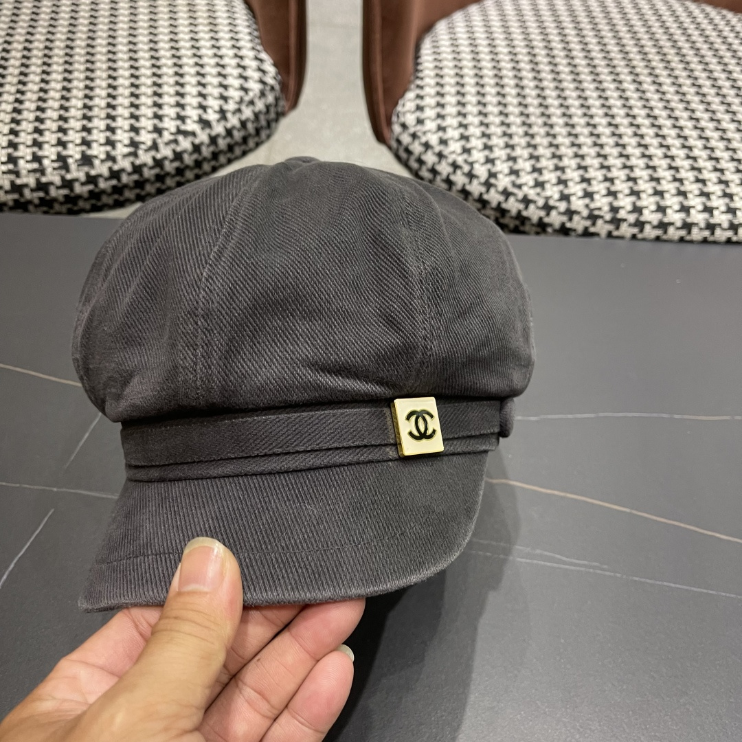  香奈儿 鸭舌帽女新款洋气帽子日系英伦风贝
雷帽品脸小休闲报童八角帽