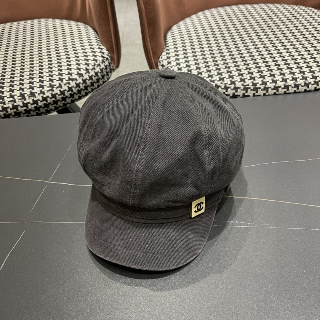  香奈儿 鸭舌帽女新款洋气帽子日系英伦风贝
雷帽品脸小休闲报童八角帽