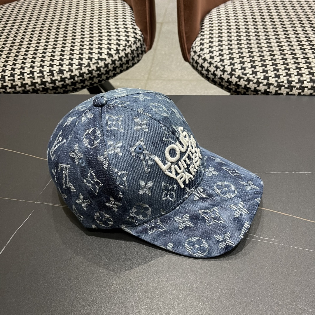  Lv路易威登 品脸小加宽帽檐做旧大头围棒球帽防晒
休闲字母刺绣迷彩帽