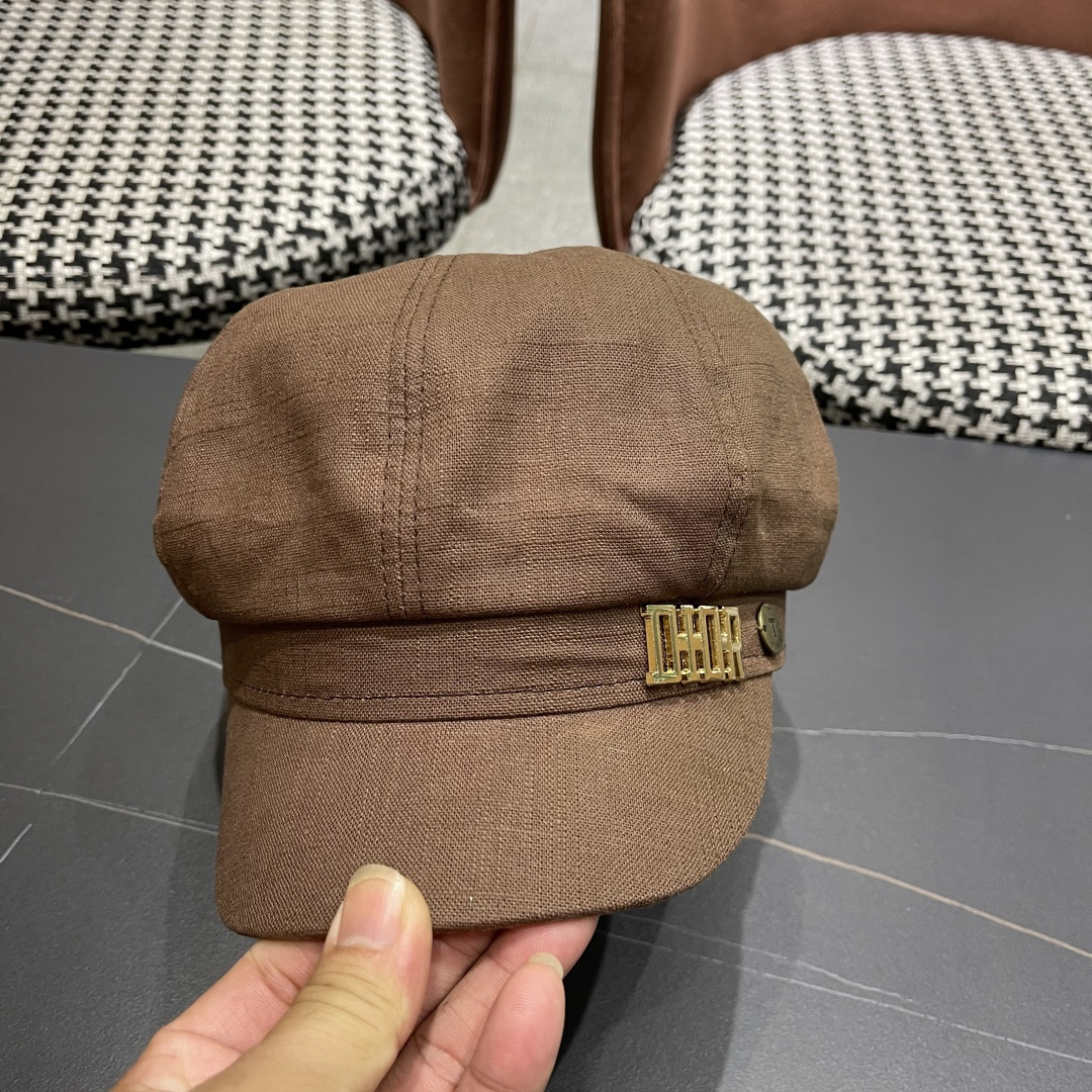  迪奥 香港代购文艺八角帽女 2025英伦贝雷帽显脸小鸭舌帽画家帽