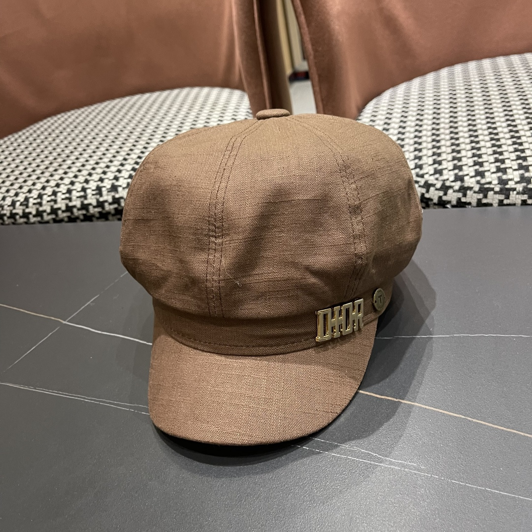  迪奥 香港代购文艺八角帽女 2025英伦贝雷帽显脸小鸭舌帽画家帽