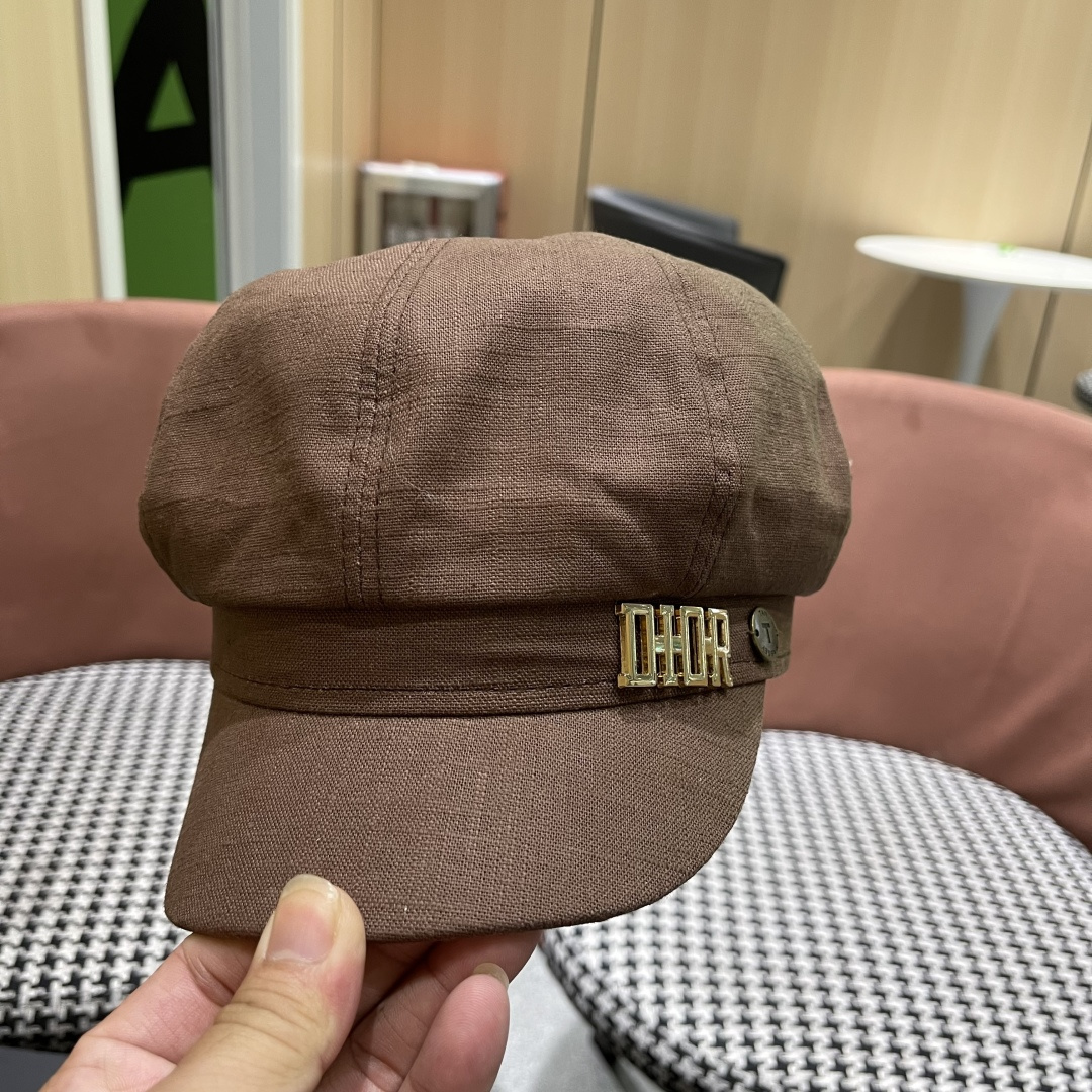  迪奥 香港代购文艺八角帽女 2025英伦贝雷帽显脸小鸭舌帽画家帽