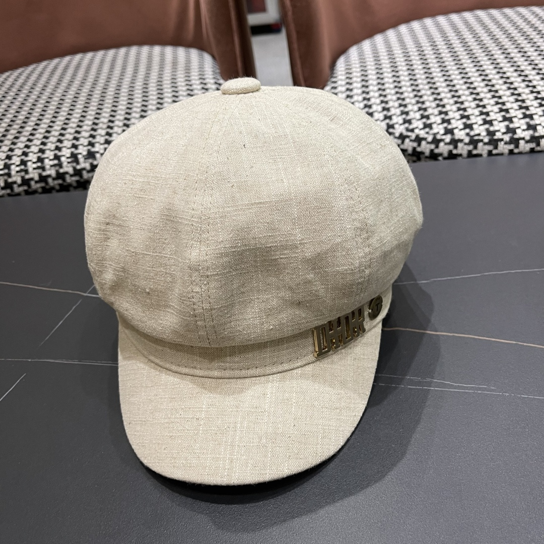  迪奥 香港代购文艺八角帽女 2025英伦贝雷帽显脸小鸭舌帽画家帽