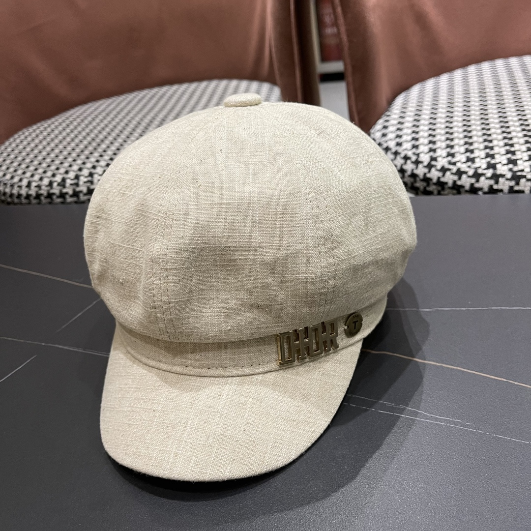  迪奥 香港代购文艺八角帽女 2025英伦贝雷帽显脸小鸭舌帽画家帽