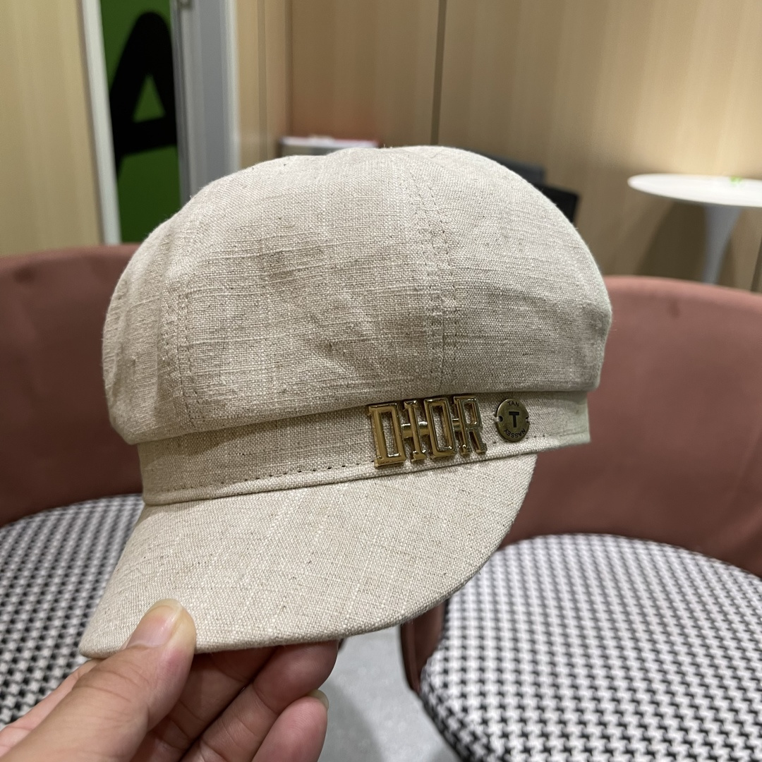  迪奥 香港代购文艺八角帽女 2025英伦贝雷帽显脸小鸭舌帽画家帽