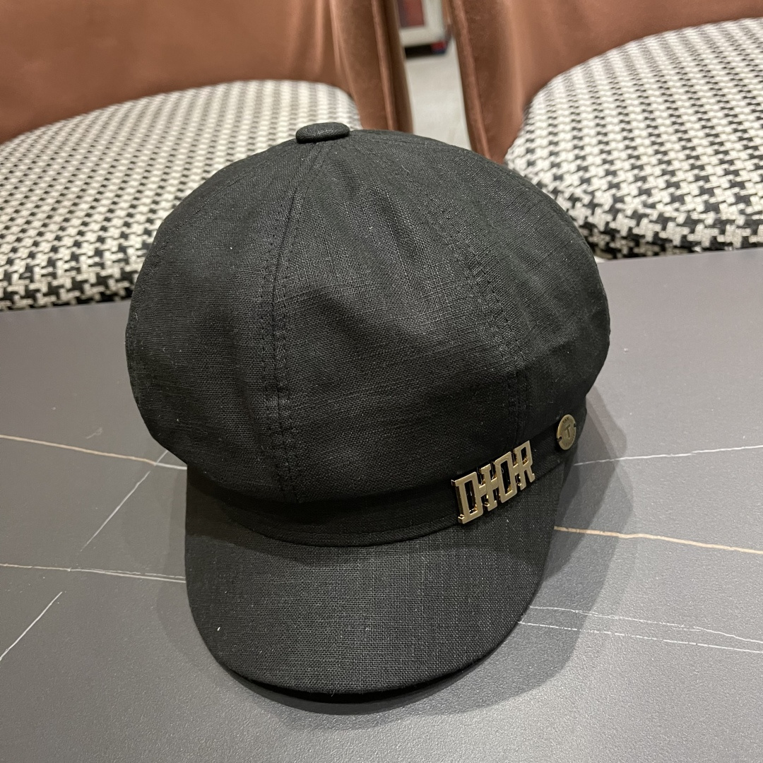  迪奥 香港代购文艺八角帽女 2025英伦贝雷帽显脸小鸭舌帽画家帽