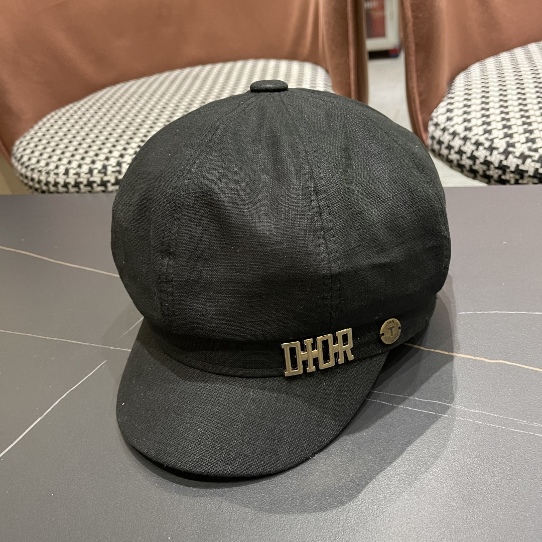  迪奥 香港代购文艺八角帽女 2025英伦贝雷帽显脸小鸭舌帽画家帽