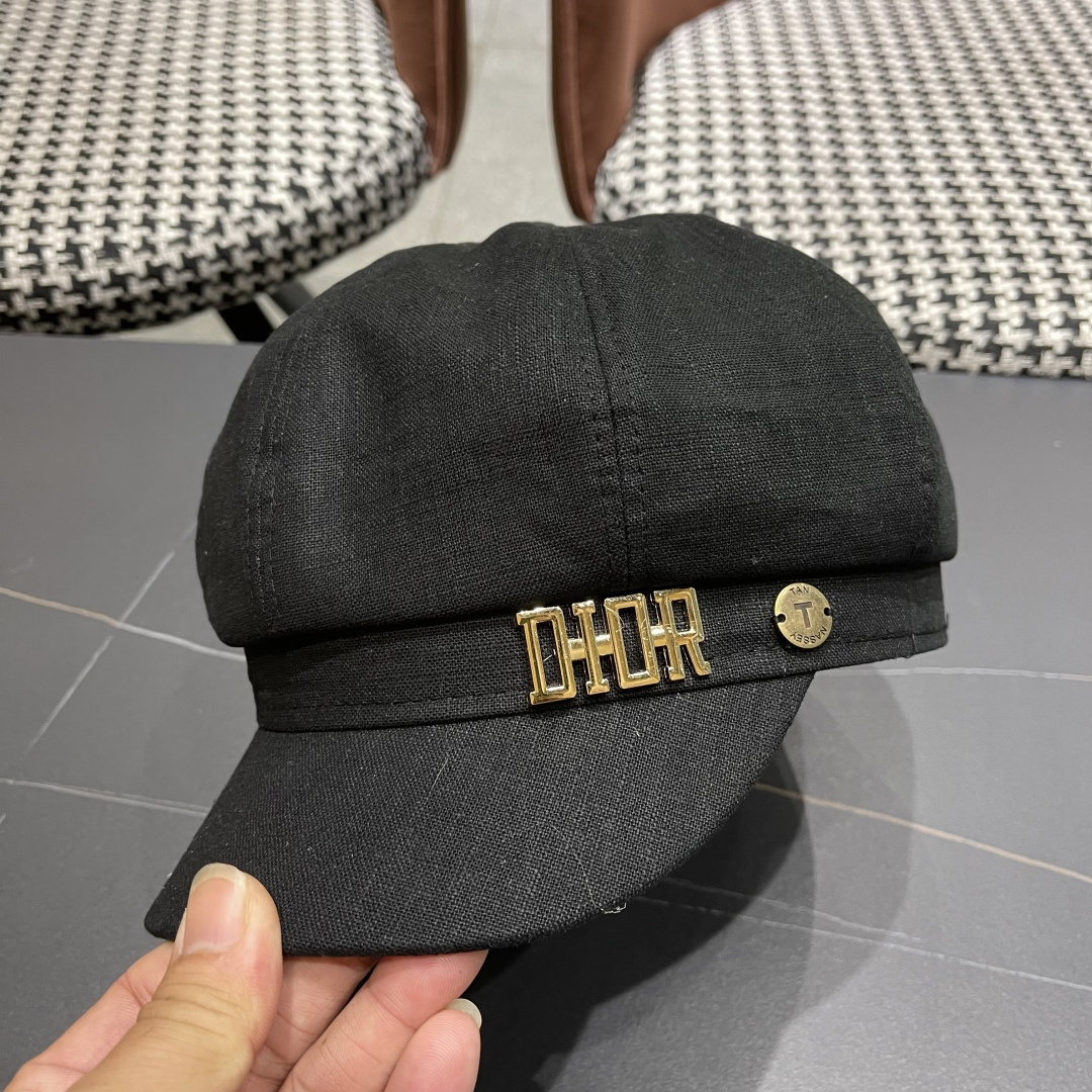  迪奥 香港代购文艺八角帽女 2025英伦贝雷帽显脸小鸭舌帽画家帽