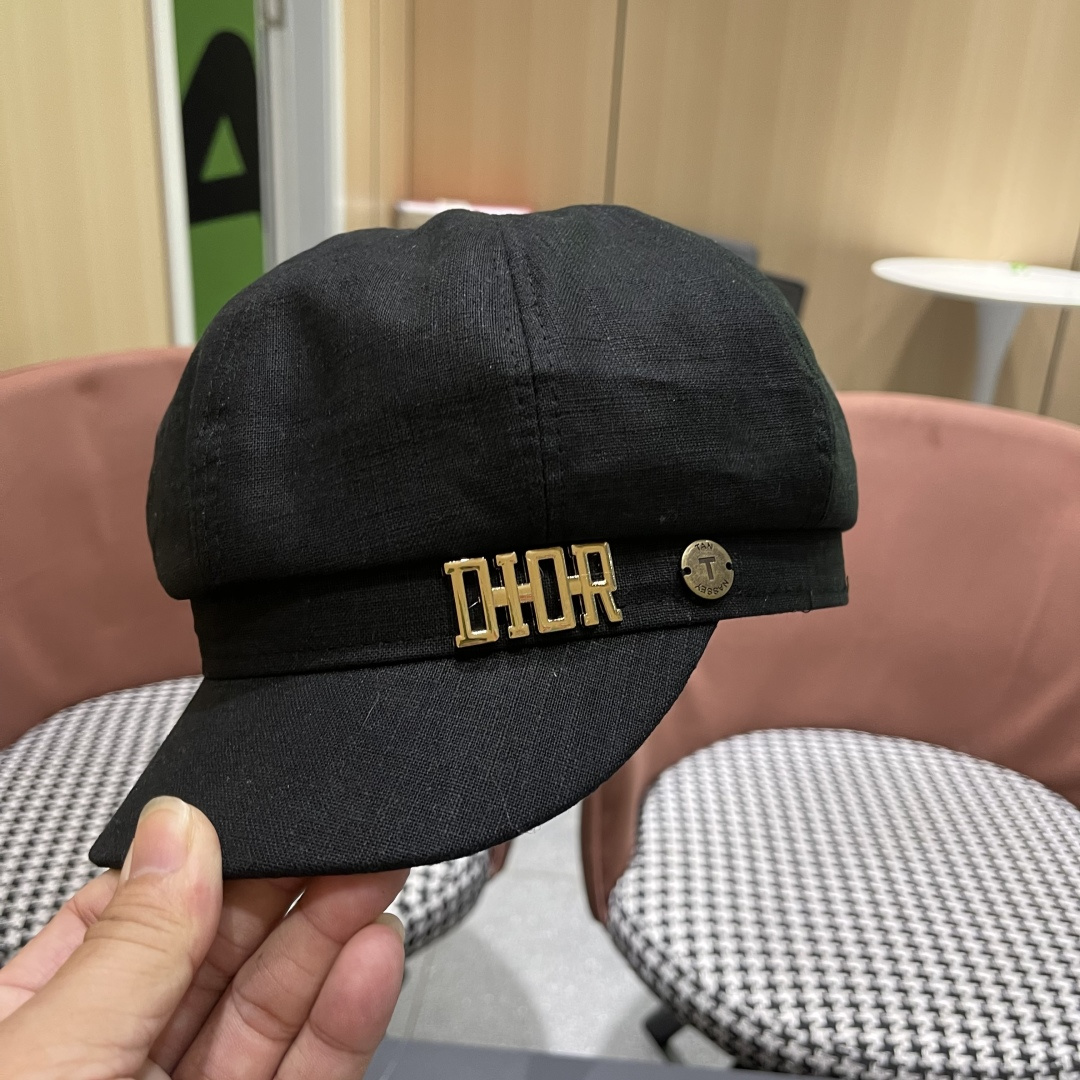  迪奥 香港代购文艺八角帽女 2025英伦贝雷帽显脸小鸭舌帽画家帽