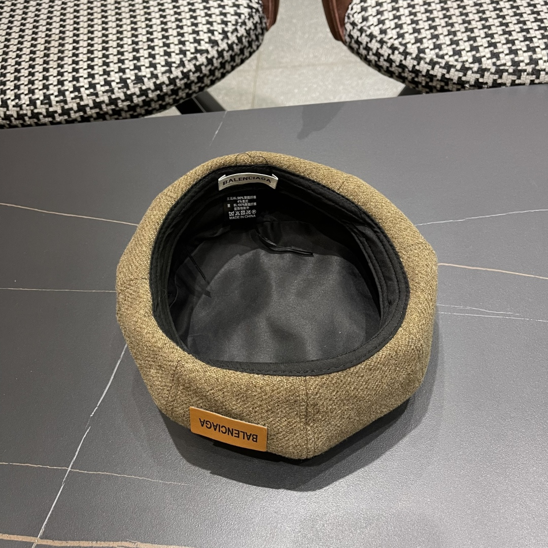  巴黎世家 贝雷帽子女春秋网红日系复古百搭画家帽品脸小凹造型八角帽