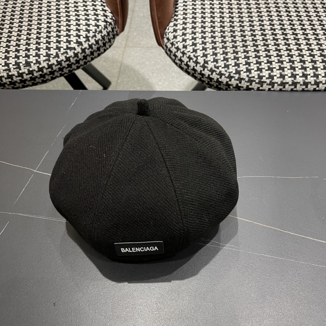  巴黎世家 贝雷帽子女春秋网红日系复古百搭画家帽品脸小凹造型八角帽