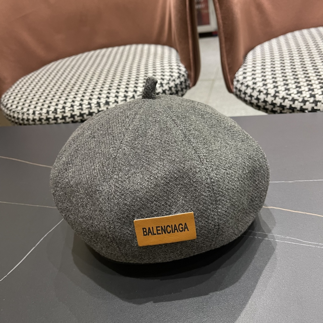  巴黎世家 贝雷帽子女春秋网红日系复古百搭画家帽品脸小凹造型八角帽