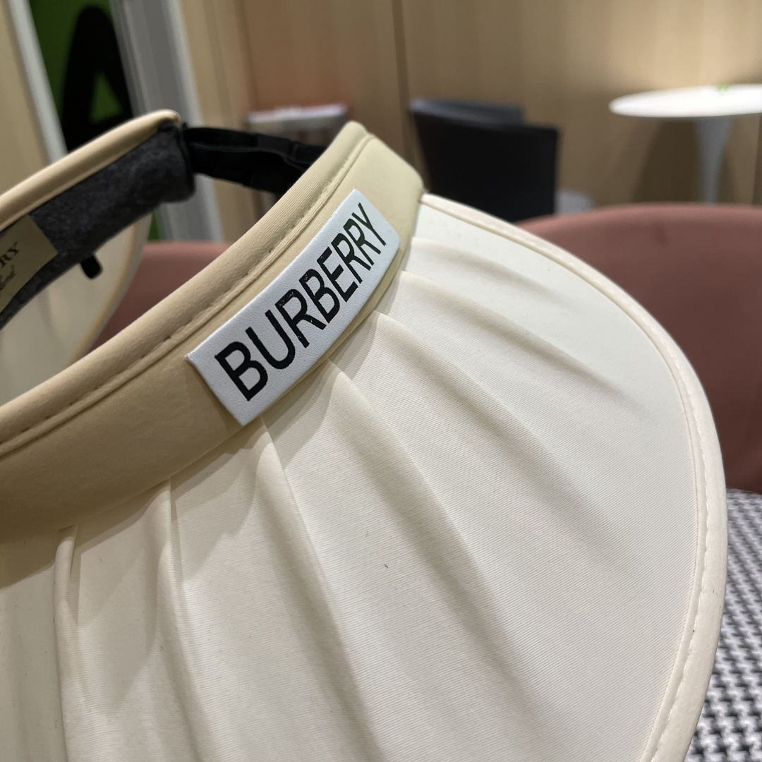  巴宝莉 2025新款帽子女款夏季遮阳防晒帽户外防紫外
线大檐百搭空顶防晒帽