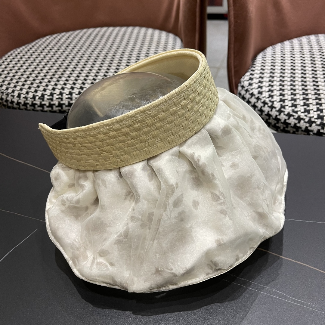  赛琳 夏季新款女花朵出游可收纳发箍贝壳帽空顶防晒
帽百搭遮阳帽沙滩帽