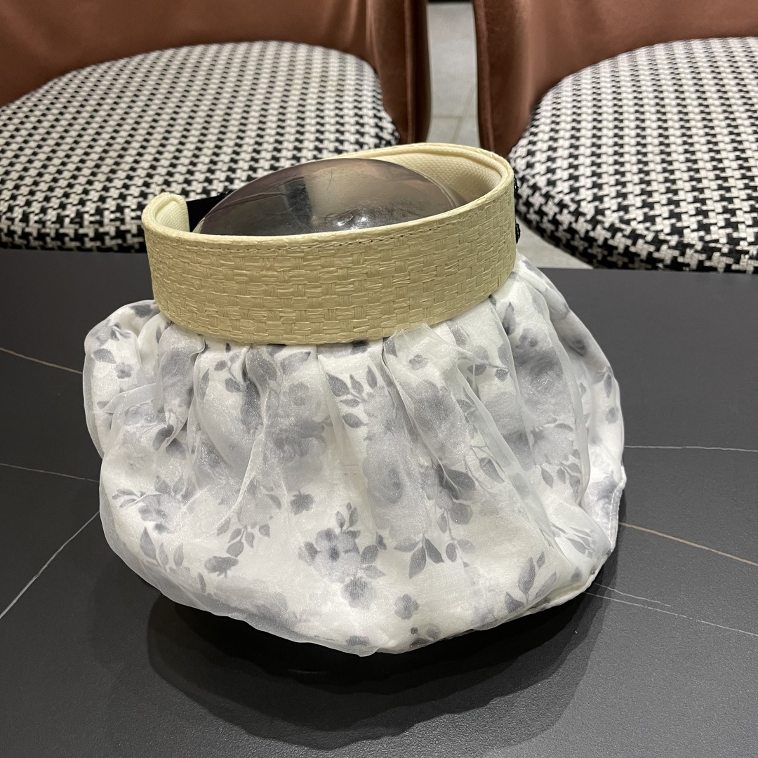  赛琳 夏季新款女花朵出游可收纳发箍贝壳帽空顶防晒
帽百搭遮阳帽沙滩帽