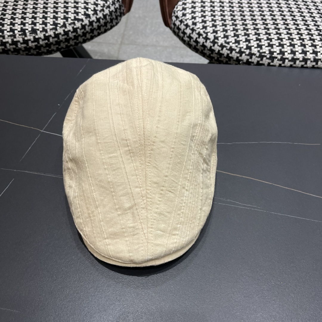  Lv路易威登 博主同款前进帽女夏透气复古ins韩版英伦
贝雷帽米色反戴鸭舌帽男