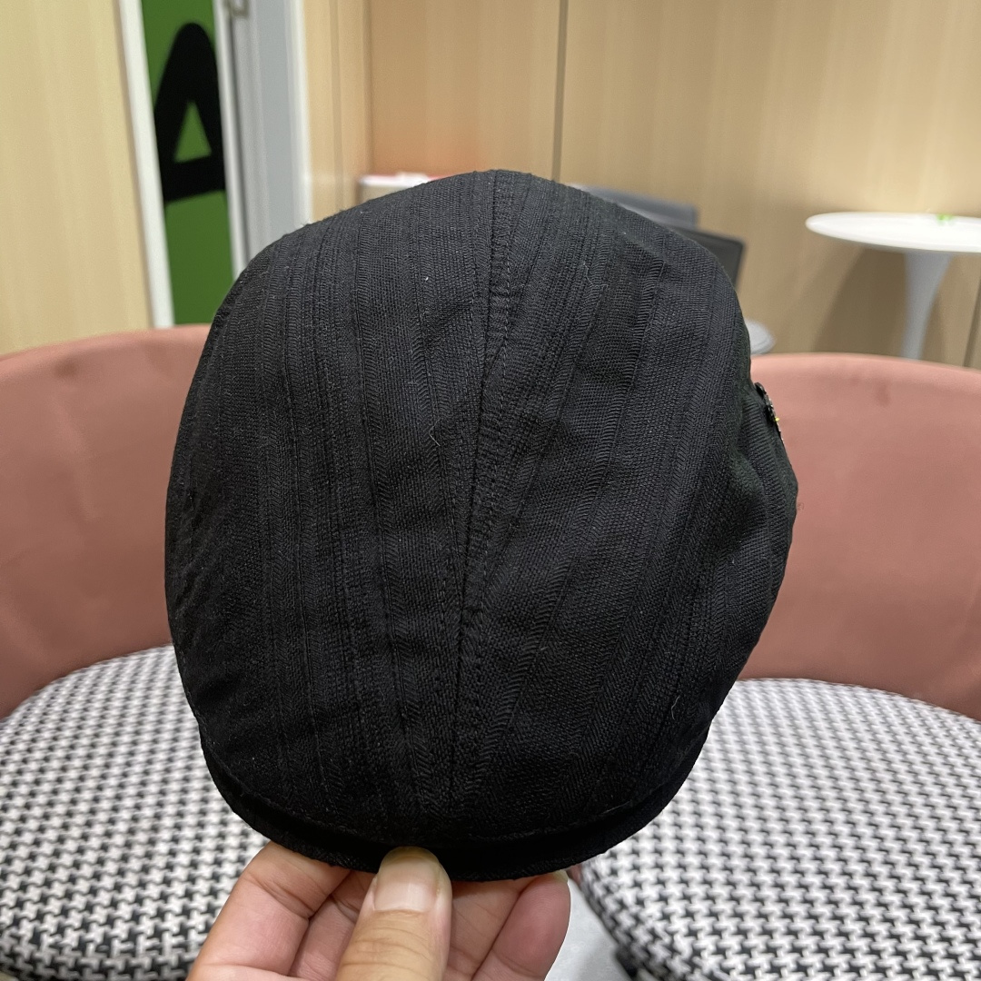  Lv路易威登 博主同款前进帽女夏透气复古ins韩版英伦
贝雷帽米色反戴鸭舌帽男