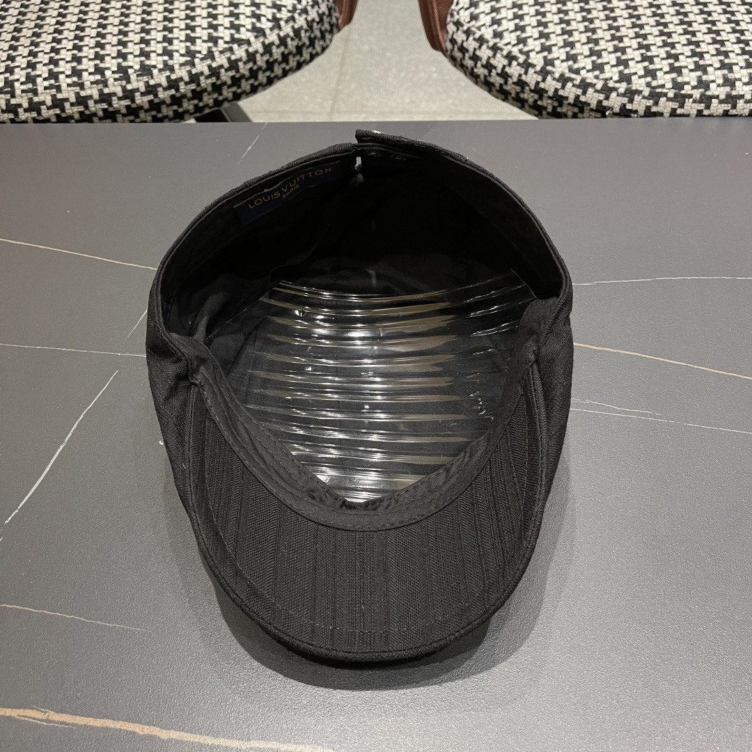  Lv路易威登 博主同款前进帽女夏透气复古ins韩版英伦
贝雷帽米色反戴鸭舌帽男