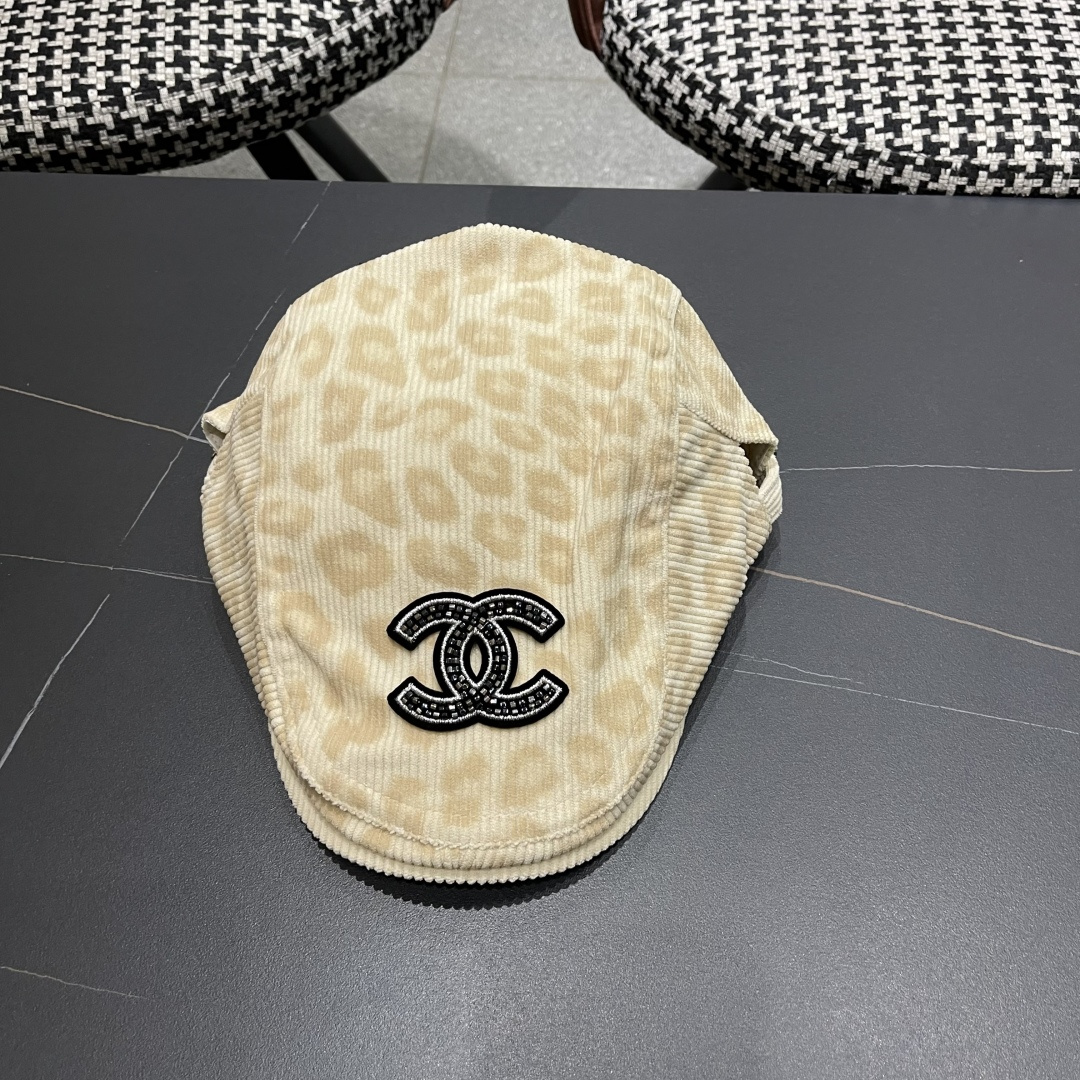  香奈儿 2025 新款豹纹前进帽子女生经典复古鸭舌帽甜
酷辣妺个性蓓蕾帽