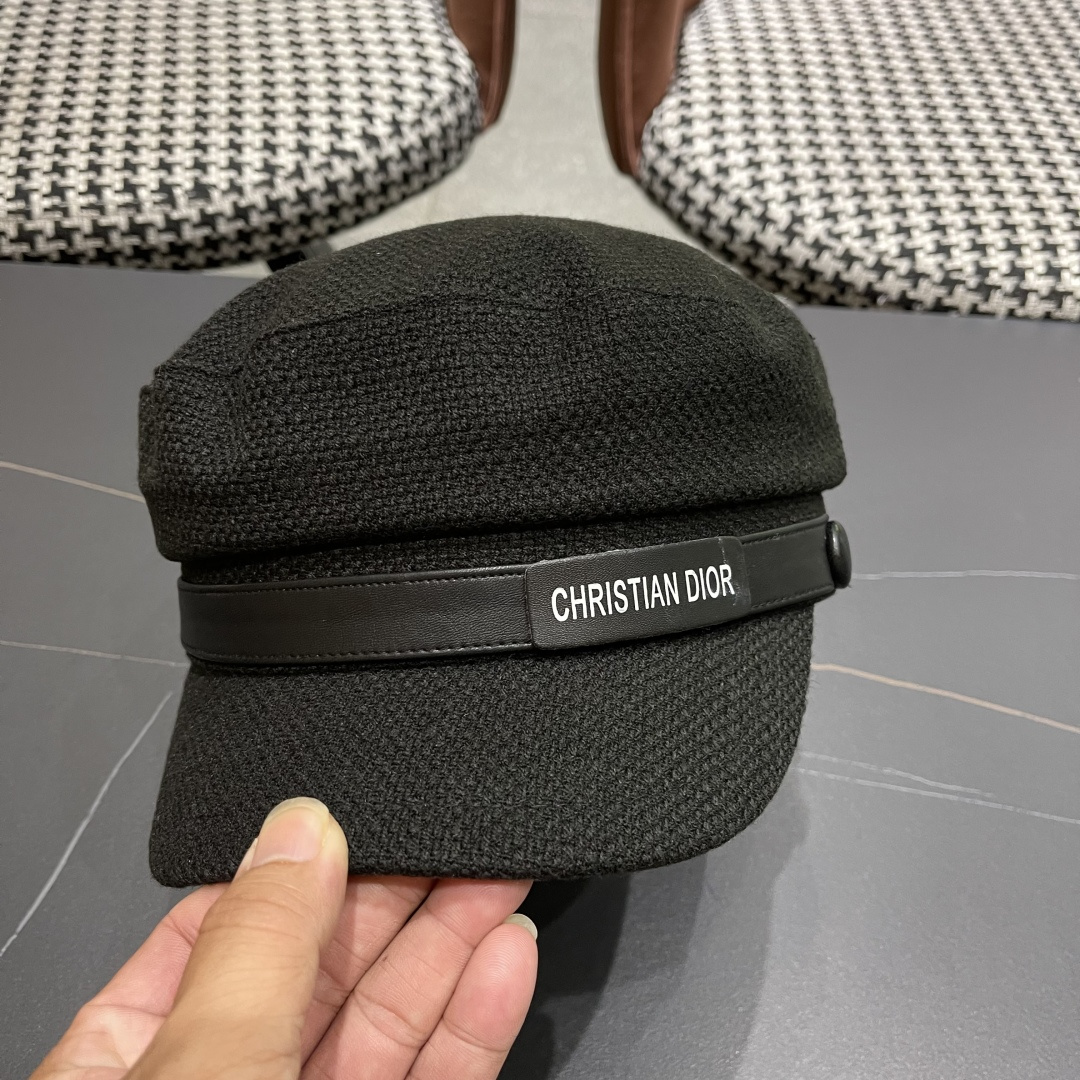  迪奥 韩版贝雷帽女早春新款高级感百搭品脸小八角帽报童画家帽子