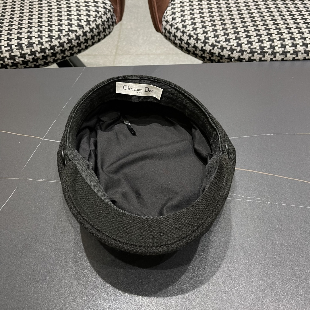  迪奥 韩版贝雷帽女早春新款高级感百搭品脸小八角帽报童画家帽子