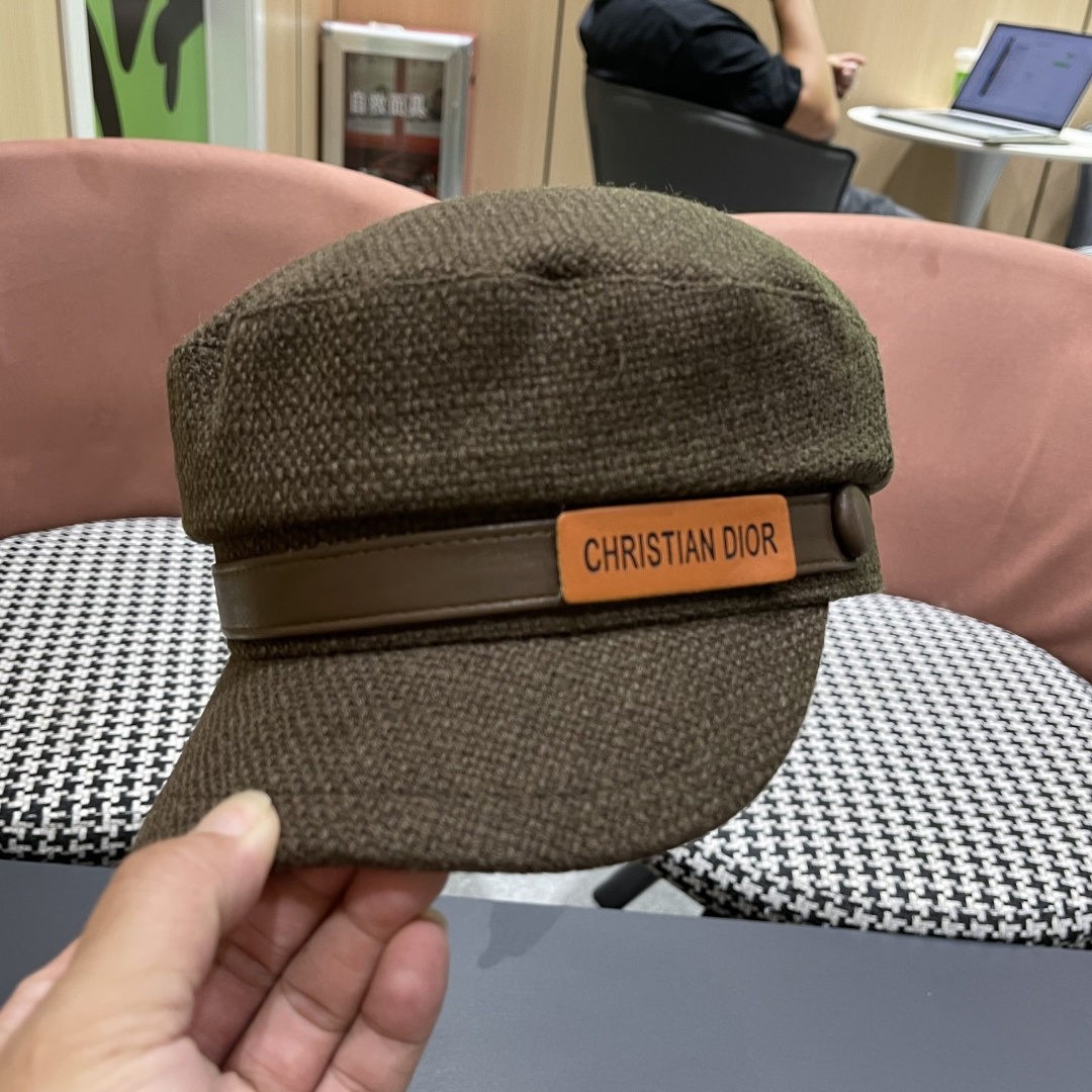  迪奥 韩版贝雷帽女早春新款高级感百搭品脸小八角帽报童画家帽子