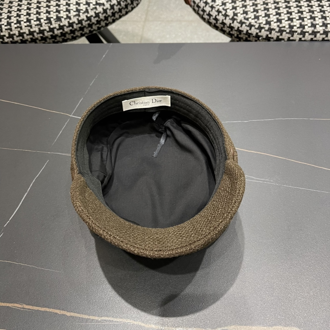  迪奥 韩版贝雷帽女早春新款高级感百搭品脸小八角帽报童画家帽子