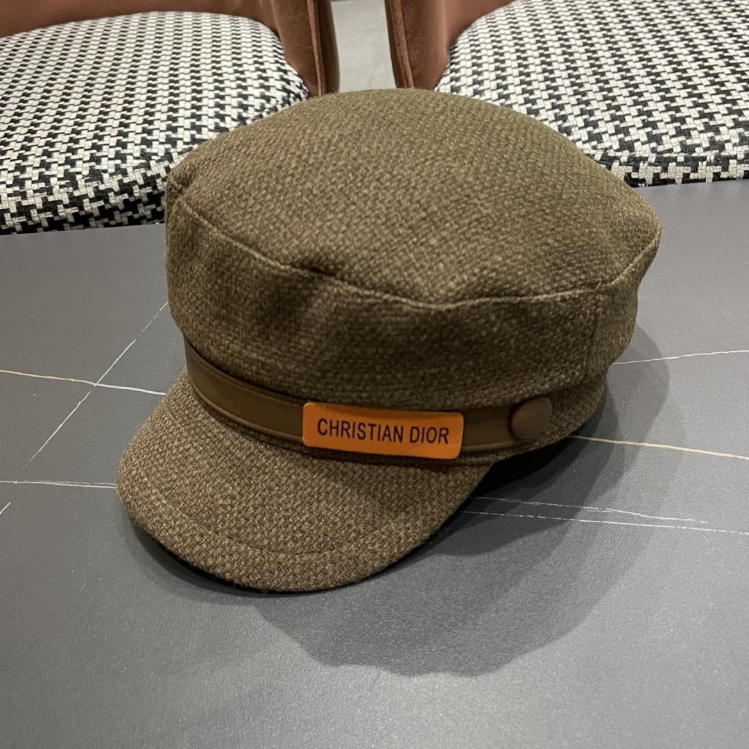  迪奥 韩版贝雷帽女早春新款高级感百搭品脸小八角帽报童画家帽子