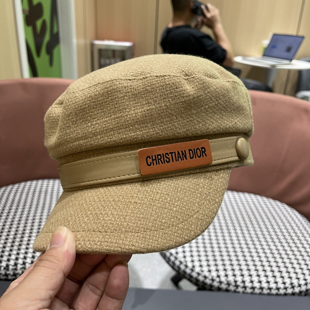  迪奥 韩版贝雷帽女早春新款高级感百搭品脸小八角帽报童画家帽子