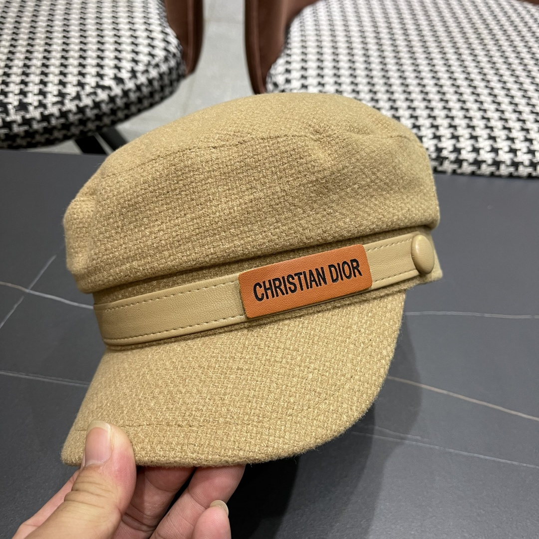  迪奥 韩版贝雷帽女早春新款高级感百搭品脸小八角帽报童画家帽子